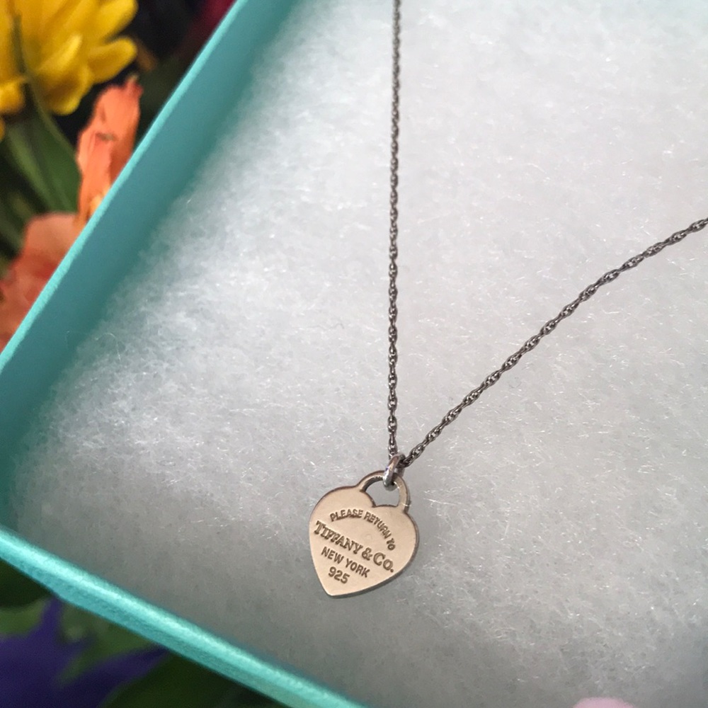 Tiffany & Co Sterling Tiny Heart Pendant Necklace
